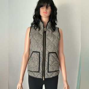J. Crew Black and Gray Herringbone Vest Sz XXS